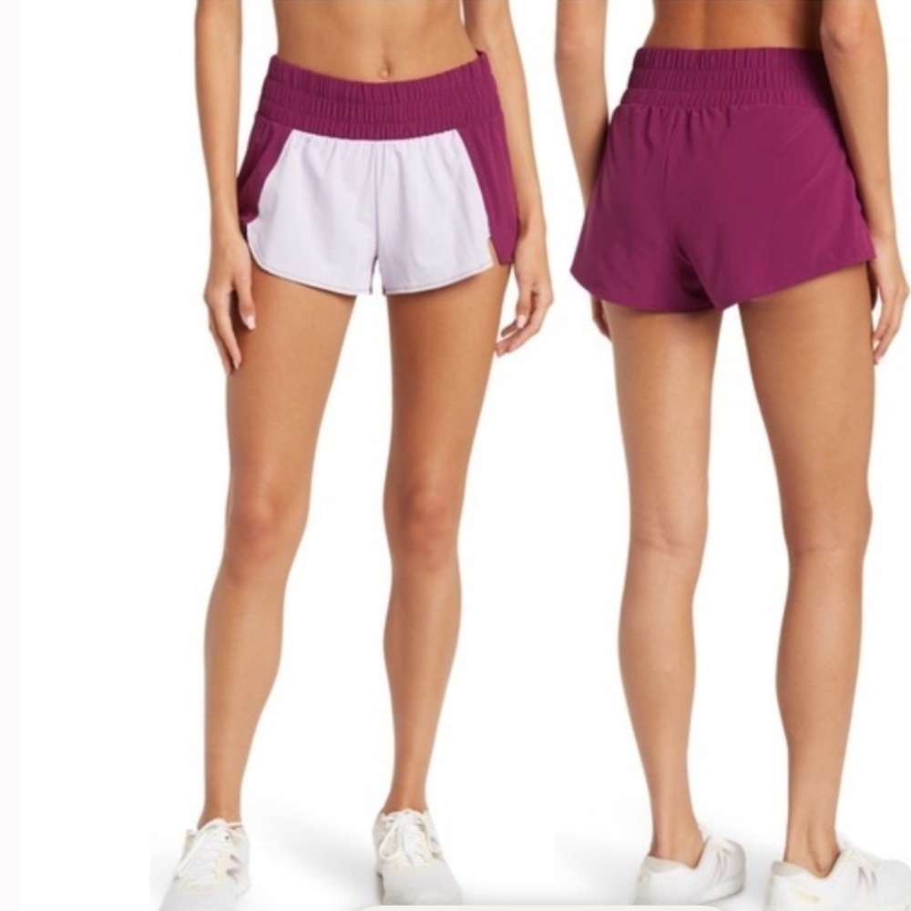 Z BY ZELLA INTERVAL WOVEN RUN SHORTS FUCHSIA WHITE XL NEW NO TAGS